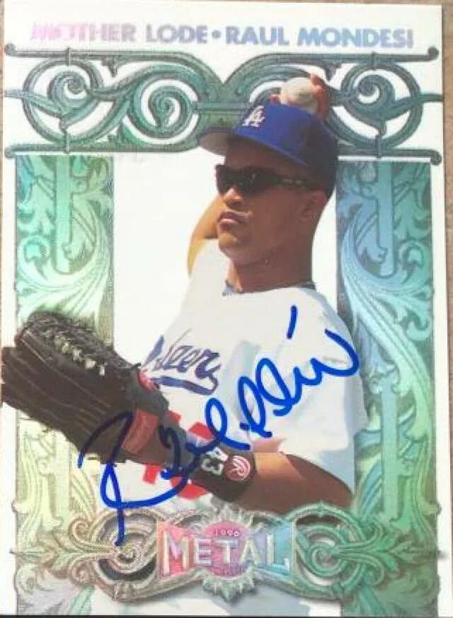Raul Mondesi Signed 1996 Metal Universe Mother Lode Baseball Card - Los Angeles Dodgers