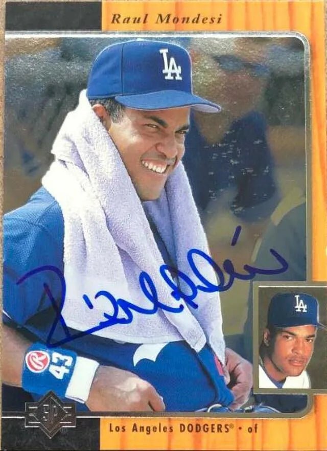 Raul Mondesi Signed 1996 SP Baseball Card - Los Angeles Dodgers