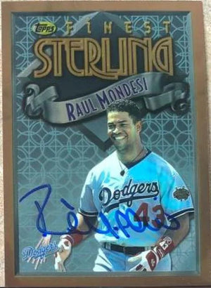 Raul Mondesi Signed 1996 Topps Finest Baseball Card - Los Angeles Dodgers