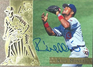 Raul Mondesi Signed 1996 Topps Laser Baseball Card - Los Angeles Dodgers