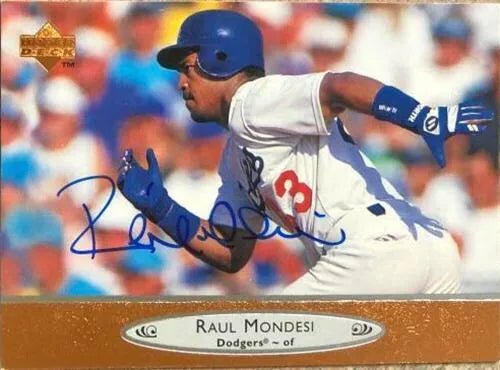 Raul Mondesi Signed 1996 Upper Deck Baseball Card - Los Angeles Dodgers