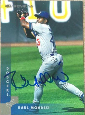 Raul Mondesi Signed 1997 Donruss Baseball Card - Los Angeles Dodgers - PastPros