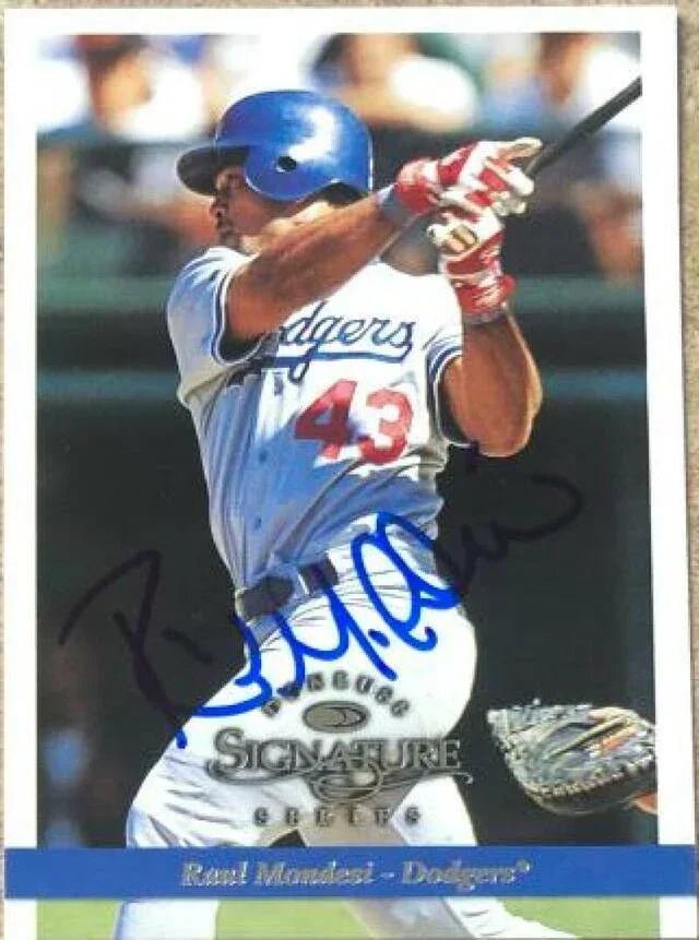 Raul Mondesi Signed 1997 Donruss Signature Baseball Card - Los Angeles Dodgers