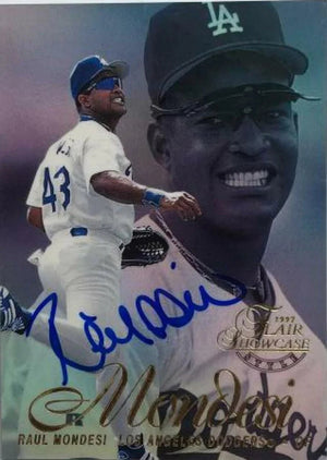 Raul Mondesi Signed 1997 Flair Showcase Baseball Card - Los Angeles Dodgers