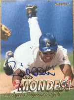 Raul Mondesi Signed 1997 Fleer Baseball Card - Los Angeles Dodgers - PastPros