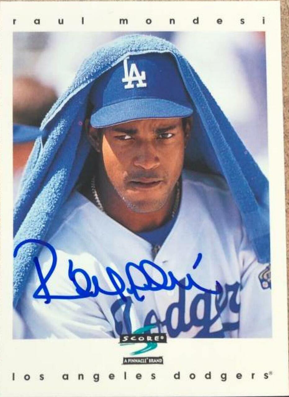 Raul Mondesi Signed 1997 Score Baseball Card - Los Angeles Dodgers - PastPros
