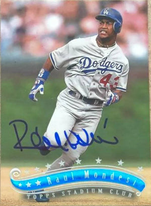 Raul Mondesi Signed 1997 Stadium Club Baseball Card - Los Angeles Dodgers