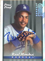 Raul Mondesi Signed 1997 Studio Press Proof Baseball Card - Los Angeles Dodgers