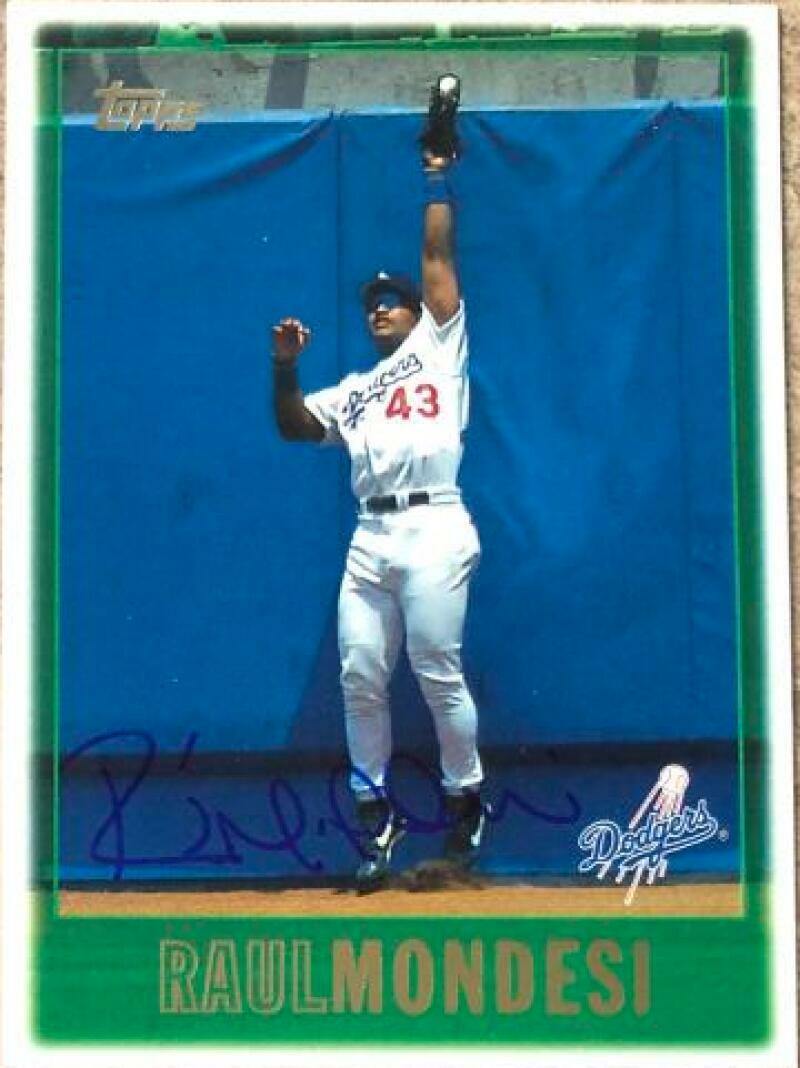 Raul Mondesi Signed 1997 Topps Baseball Card - Los Angeles Dodgers - PastPros