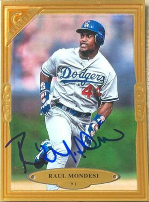 Raul Mondesi Signed 1997 Topps Gallery Baseball Card - Los Angeles Dodgers - PastPros