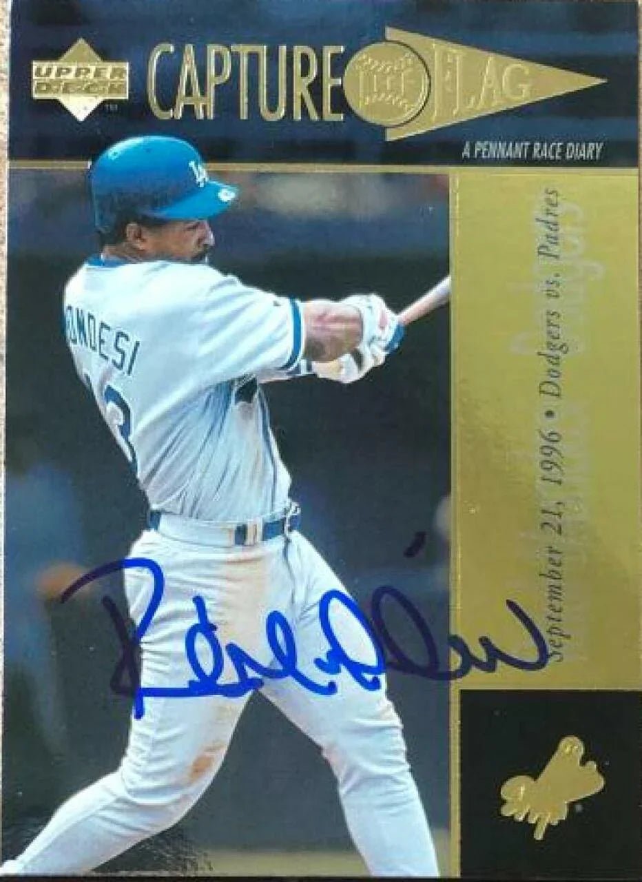 Raul Mondesi Signed 1997 Upper Deck Capture the Flag Baseball Card - Los Angeles Dodgers