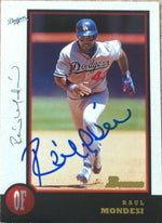 Raul Mondesi Signed 1998 Bowman Baseball Card - Los Angeles Dodgers - PastPros