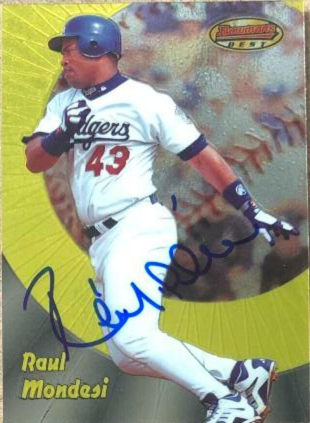Raul Mondesi Signed 1998 Bowman's Best Baseball Card - Los Angeles Dodgers - PastPros