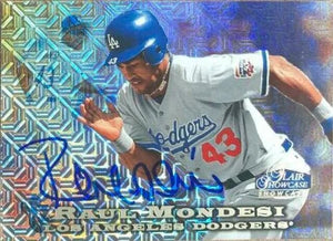 Raul Mondesi Signed 1998 Flair Showcase Row 0 Baseball Card - Los Angeles Dodgers