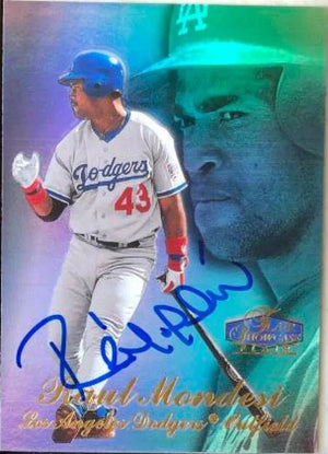 Raul Mondesi Signed 1998 Flair Showcase Row 3 Baseball Card - Los Angeles Dodgers