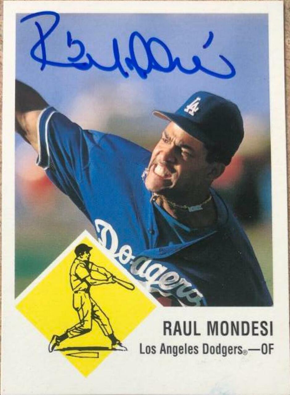 Raul Mondesi Signed 1998 Fleer Tradition Vintage Baseball Card - Los Angeles Dodgers - PastPros