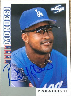 Raul Mondesi Signed 1998 Score Rookie/Traded Baseball Card - Los Angeles Dodgers - PastPros