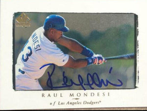 Raul Mondesi Signed 1998 SP Authentic Baseball Card - Los Angeles Dodgers - PastPros
