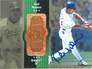 Raul Mondesi Signed 1998 SPx Finite  Baseball Card - Los Angeles Dodgers - PastPros