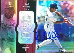 Raul Mondesi Signed 1998 SPx Finite Spectrum Baseball Card - Los Angeles Dodgers