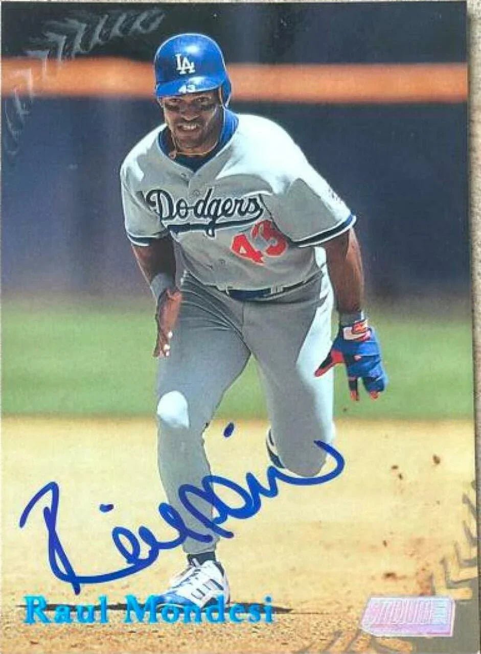 Raul Mondesi Signed 1998 Stadium Club Baseball Card - Los Angeles Dodgers