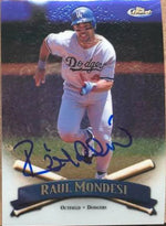 Raul Mondesi Signed 1998 Topps Finest Baseball Card - Los Angeles Dodgers