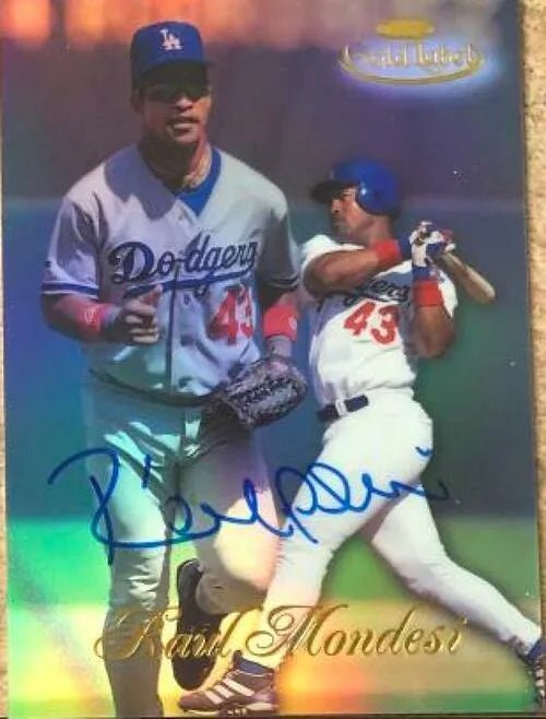 Raul Mondesi Signed 1998 Topps Gold Label Baseball Card - Los Angeles Dodgers