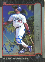 Raul Mondesi Signed 1999 Bowman International Baseball Card - Los Angeles Dodgers - PastPros
