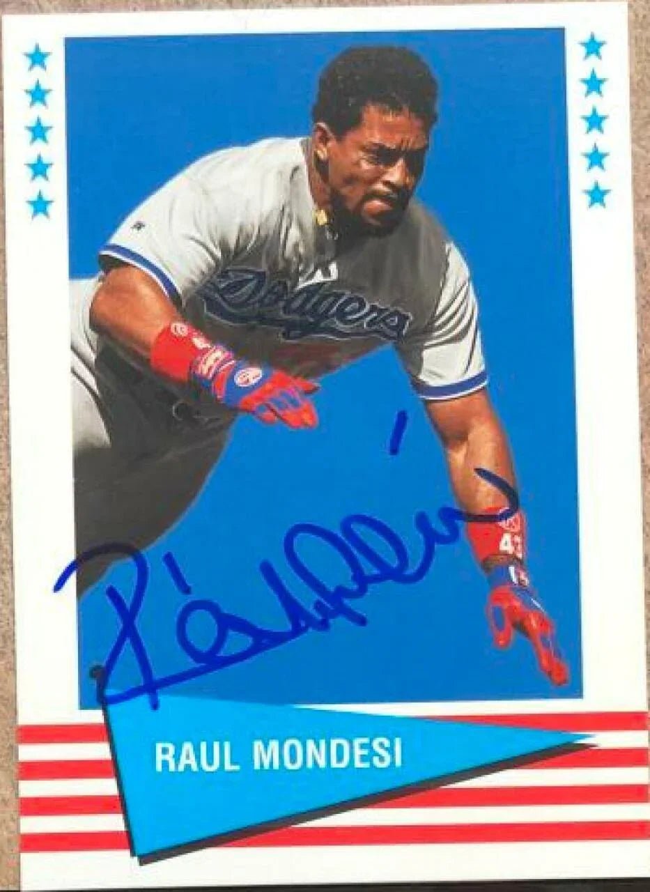 Raul Mondesi Signed 1999 Fleer Tradition Vintage Baseball Card - Los Angeles Dodgers