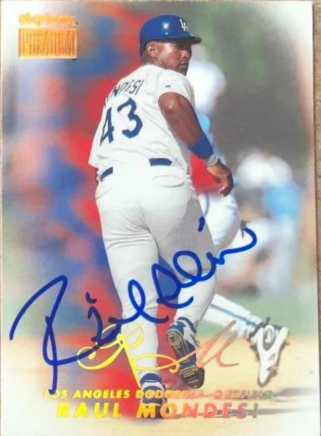 Raul Mondesi Signed 1999 Skybox Premium Baseball Card - Los Angeles Dodgers