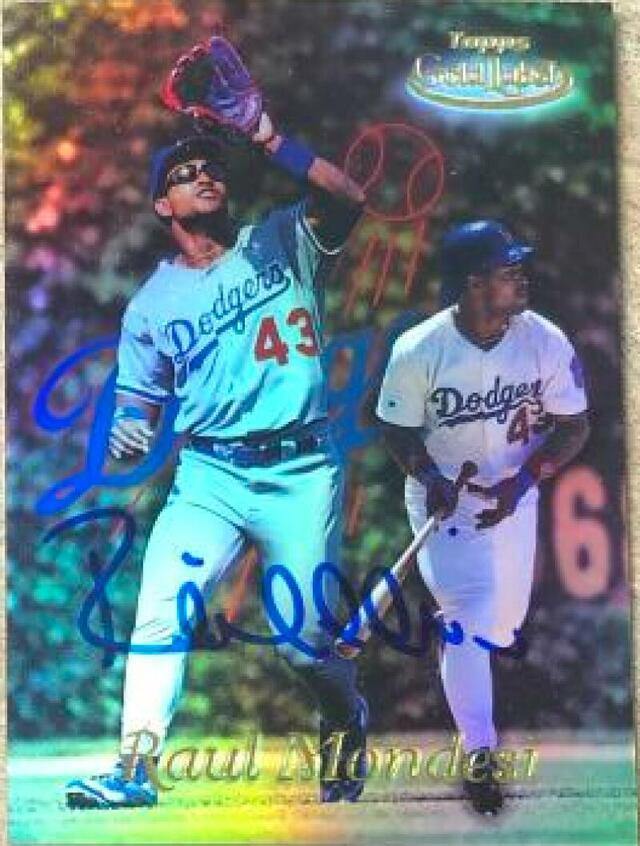 Raul Mondesi Signed 1999 Topps Gold Label Baseball Card - Los Angeles Dodgers - PastPros