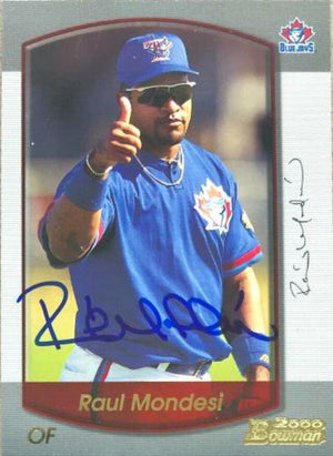 Raul Mondesi Signed 2000 Bowman Baseball Card - Toronto Blue Jays - PastPros