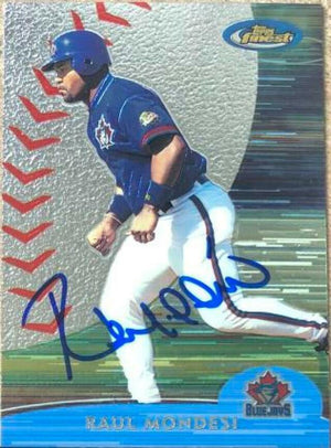 Raul Mondesi Signed 2000 Topps Finest Baseball Card - Toronto Blue Jays - PastPros