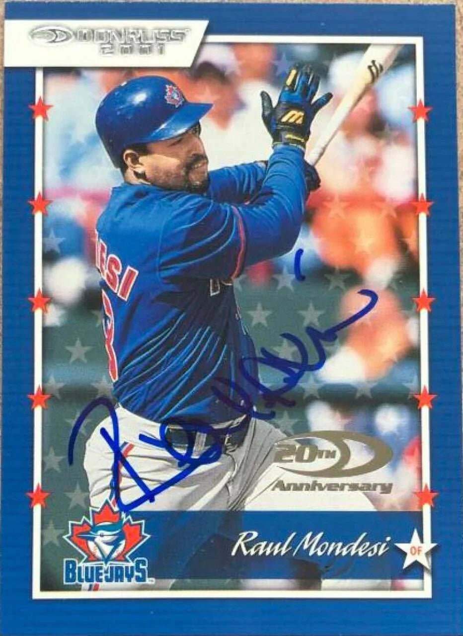 Raul Mondesi Signed 2001 Donruss Baseball Card - Toronto Blue Jays