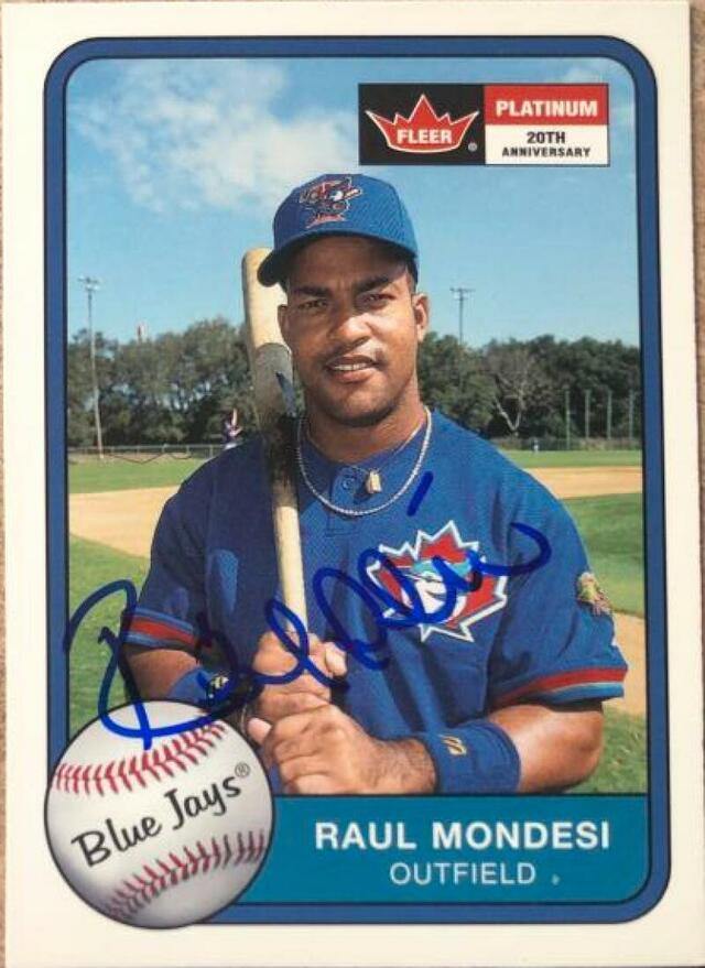 Raul Mondesi Signed 2001 Fleer Platinum Baseball Card - Toronto Blue Jays - PastPros
