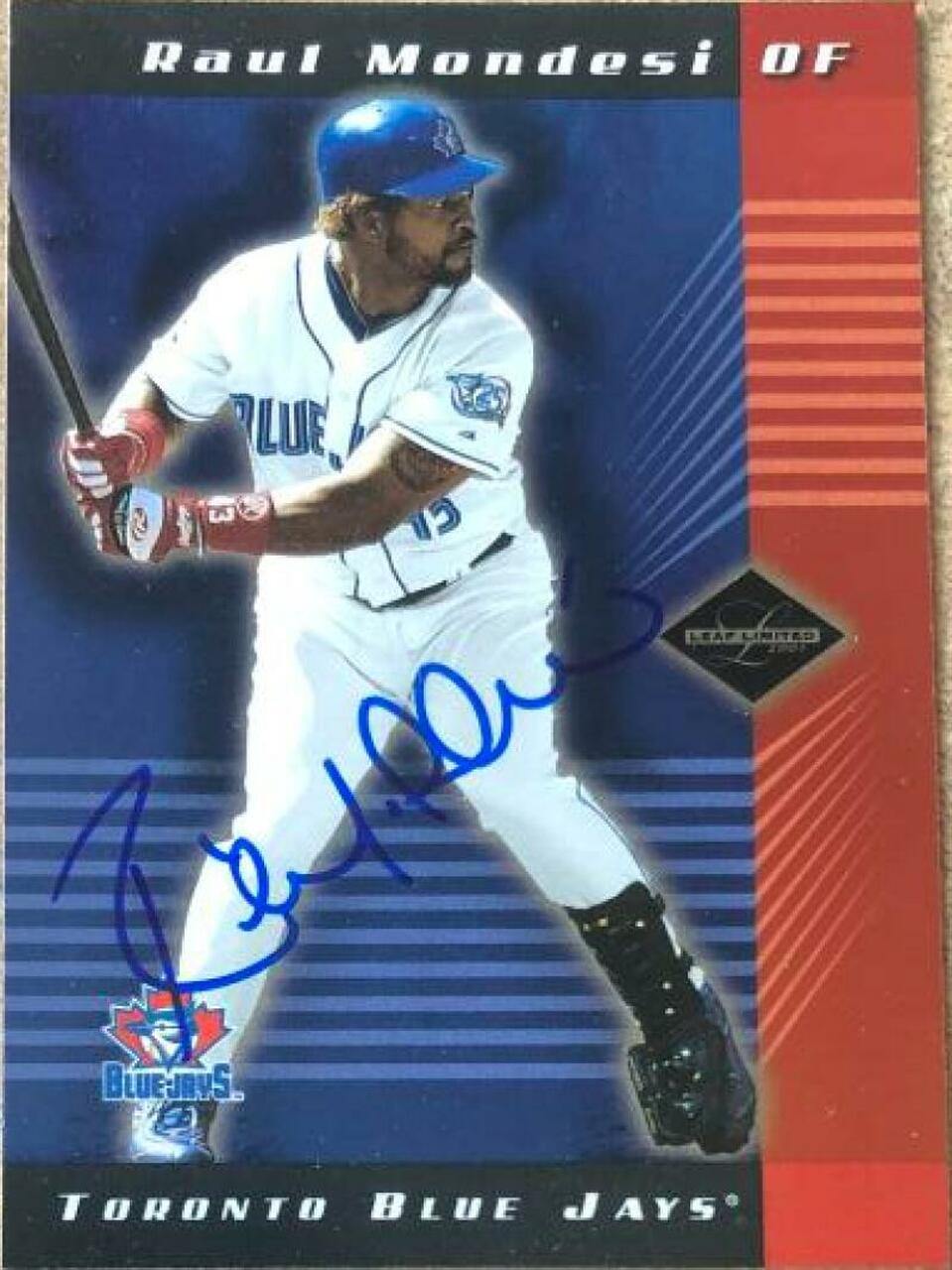 Raul Mondesi Signed 2001 Leaf Limited Baseball Card - Toronto Blue Jays - PastPros