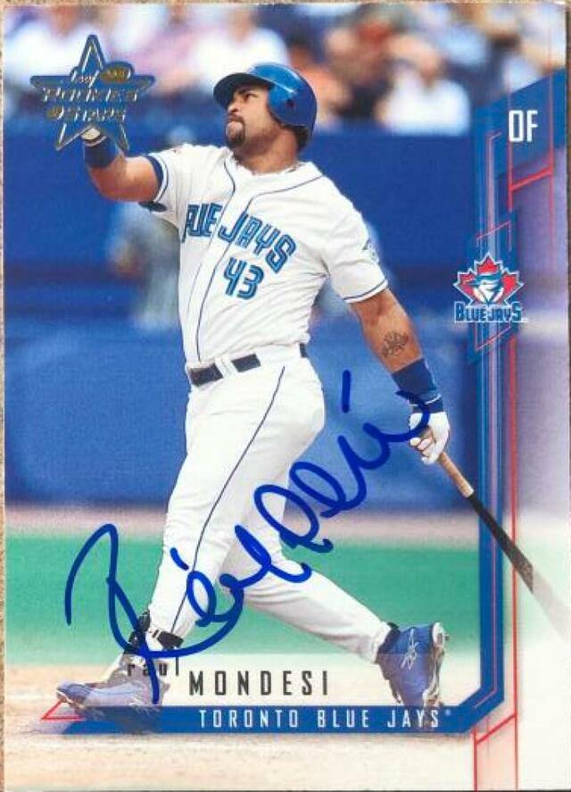 Raul Mondesi Signed 2001 Leaf Rookies & Stars Baseball Card - Toronto Blue Jays - PastPros