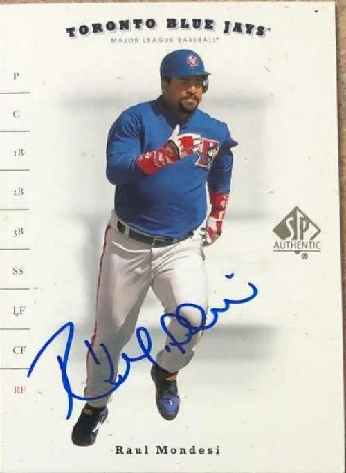 Raul Mondesi Signed 2001 SP Authentic Baseball Card - Toronto Blue Jays