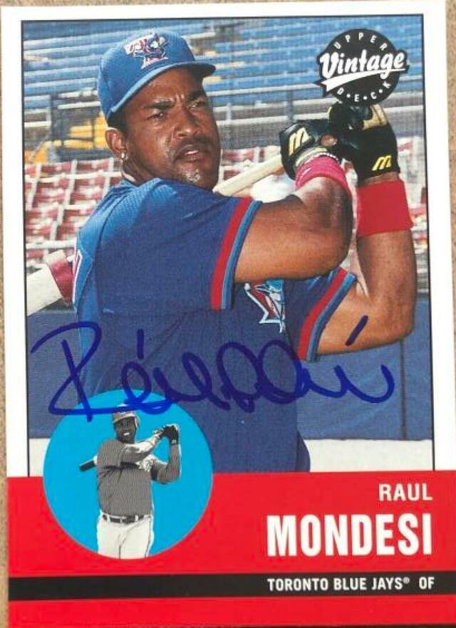 Raul Mondesi Signed 2001 Upper Deck Vintage Baseball Card - Toronto Blue Jays - PastPros