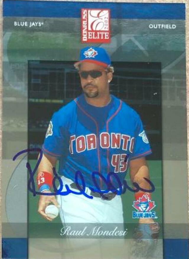 Raul Mondesi Signed 2002 Donruss Elite Baseball Card - Toronto Blue Jays - PastPros