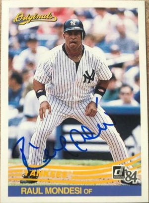 Raul Mondesi Signed 2002 Donruss Originals Baseball Card - New York Yankees