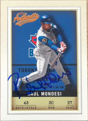 Raul Mondesi Signed 2002 Fleer Authentix Baseball Card - Toronto Blue Jays - PastPros