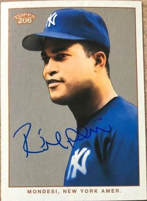 Raul Mondesi Signed 2002 Topps 206 Baseball Card - New York Yankees