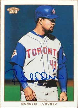 Raul Mondesi Signed 2002 Topps 206 Baseball Card - Toronto Blue Jays