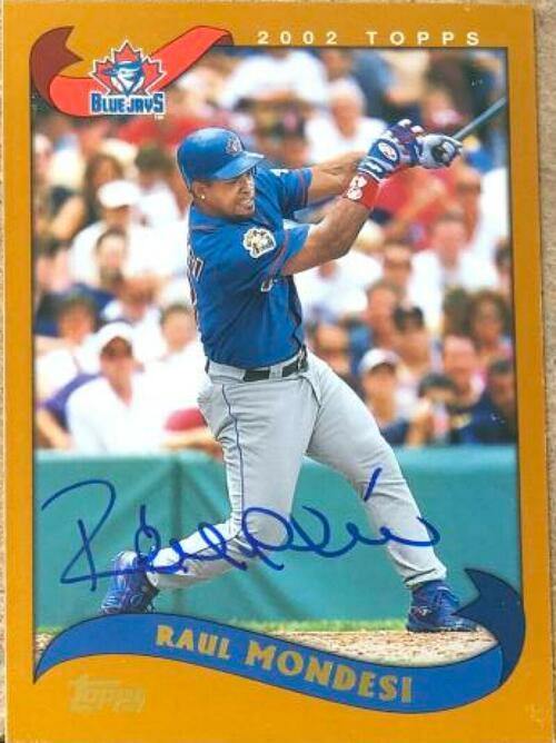 Raul Mondesi Signed 2002 Topps Baseball Card - Toronto Blue Jays - PastPros