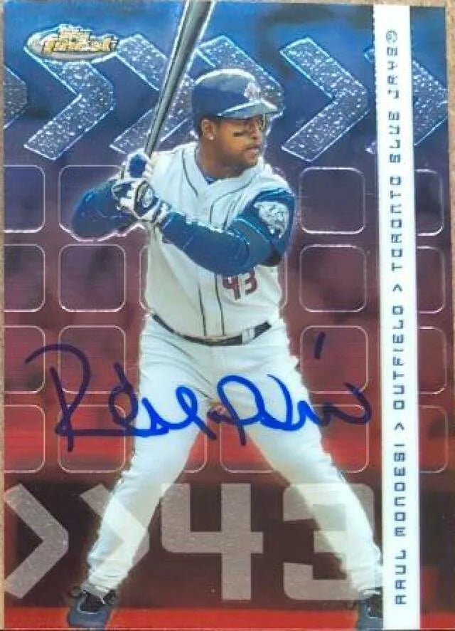 Raul Mondesi Signed 2002 Topps Finest Baseball Card - Toronto Blue Jays