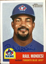 Raul Mondesi Signed 2002 Topps Heritage Baseball Card - Toronto Blue Jays