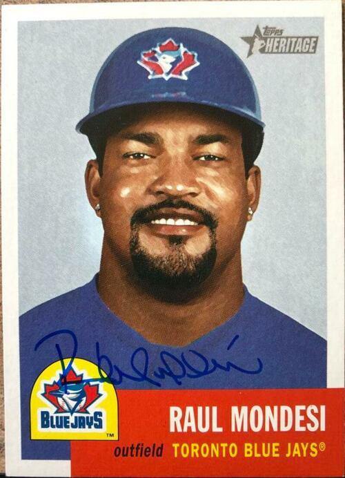 Raul Mondesi Signed 2002 Topps Heritage Baseball Card - Toronto Blue Jays - PastPros