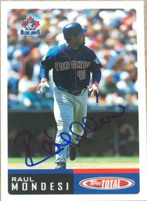 Raul Mondesi Signed 2002 Topps Total Baseball Card - Toronto Blue Jays