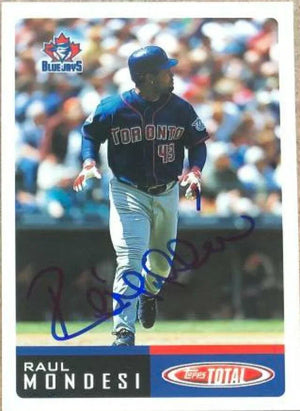 Raul Mondesi Signed 2002 Topps Total Baseball Card - Toronto Blue Jays - PastPros